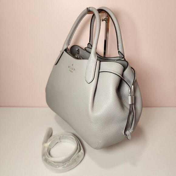 NWT KATE SPADE K8134 DUMPLING LARGE SATCHEL Mountain Grey - Picture 2 of 7